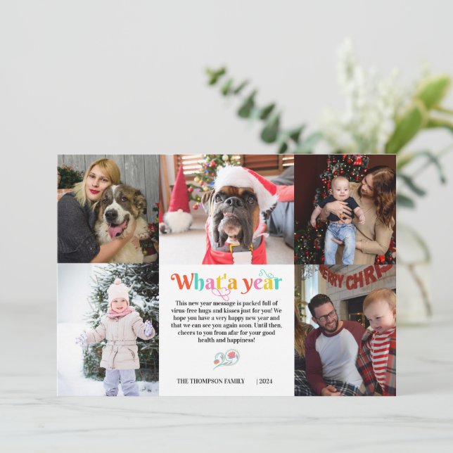 Anuncio Brillante Año Nuevo en revisión 5 cuadrícula de co (Anverso de pie)