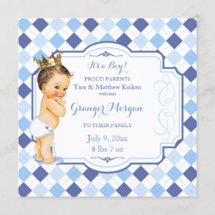 Anuncio Brunette Vintage Bebé Corona Little Prince Argyle