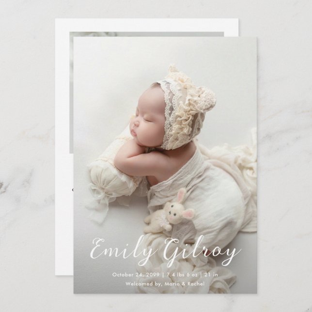 Anuncio Budget Modern Newborn Baby Photo Collage Birth (Anverso / Reverso)