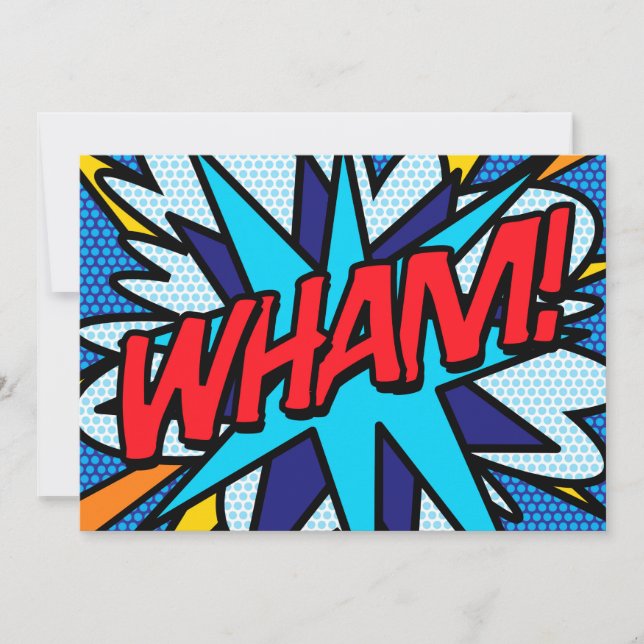 ANUNCIO BURBUJA DE MENSAJE DIVERTIDA RETRO WHAM TU MENSAJE (Anverso)