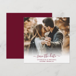 Anuncio Burgundy Elegant Modern Script Boda Foto