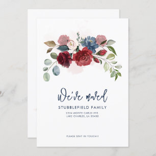 Anuncio Burgundy Floral Nueva dirección en movimiento