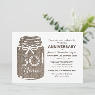 Anuncio Burlap Mason Jar, aniversario