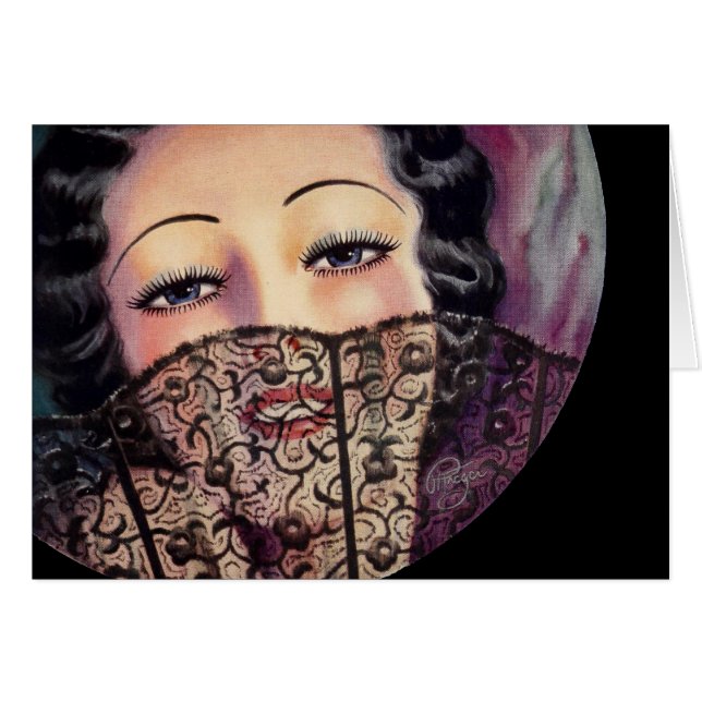 Anuncio c1933 de la belleza/del encanto de la fan (Anverso (Horizontal))