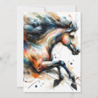 Caballo corriendo acuarela abstracta