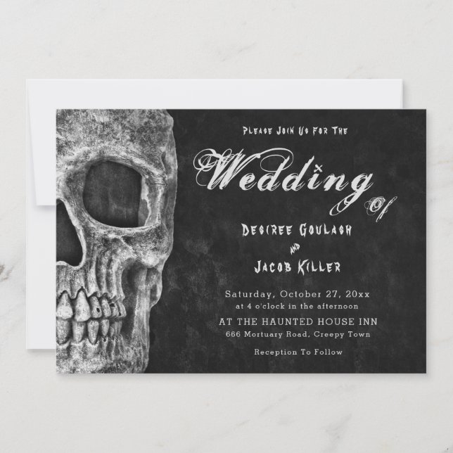 Anuncio Cabeza de cráneo gótica Hallowedding (Anverso)