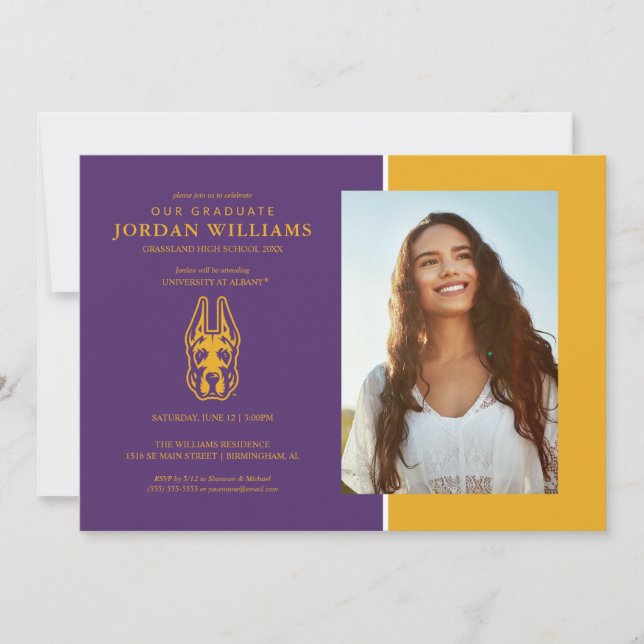 Anuncio Cabeza de mascota Great Dane de la Universidad de  (Anverso)