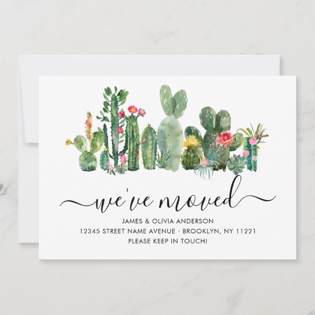 Anuncio Cactus acuarela de moda Nos hemos mudado de nuevo  (Anverso)