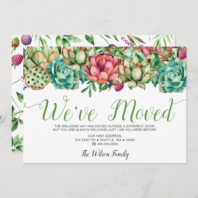 Anuncio Cactus exitoso de Boho rústico que hemos movido (Anverso / Reverso)