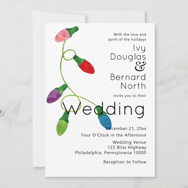 Anuncio Cadena de Navidades de colores Luces, Boda (Anverso)