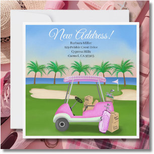 Anuncio Cajas de mudanza de carrito de golf rosado para da