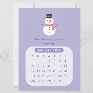 Anuncio Calendario mensual de motivación kawaii de enero d