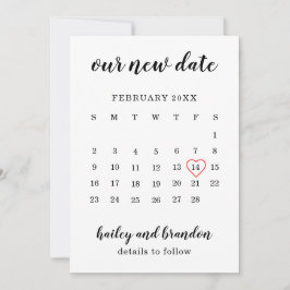 Anuncio Calendario Simple Corazón Rojo de Boda Cambiar la