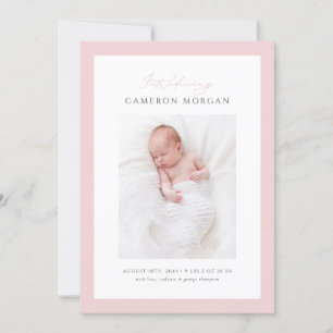 Anuncio Caligrafía caprichosa rosa Foto Nacimiento del beb