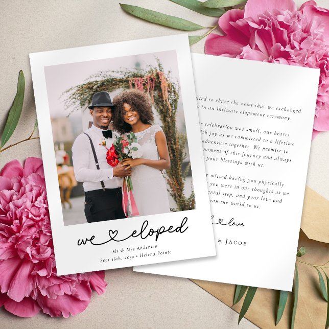 Anuncio Caligrafía cardíaca moderna que elegimos Boda foto (Subido por el creador)