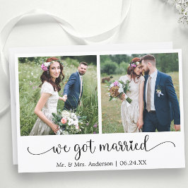 Anuncio Caligrafía cardíaca nos casamos con dos fotos