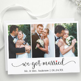 Anuncio Caligrafía Corazón Rojo 3 Foto Nos Casamos