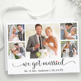 Anuncio Caligrafía Corazón Rojo 5 Foto Nos Casamos