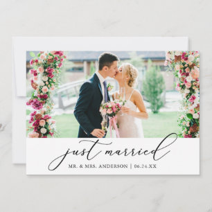Anuncio Caligrafía minimalista acaba de casarse con Boda d