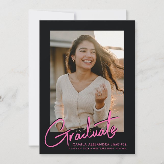 ANUNCIO CALIGRAFÍA MODERNA DE GRADUADO | GRADUACIÓN (Anverso)