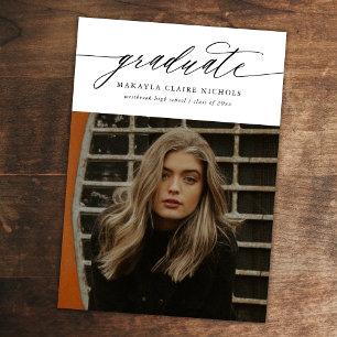 Anuncio Caligrafía moderna Dos fotos Graduación blanca