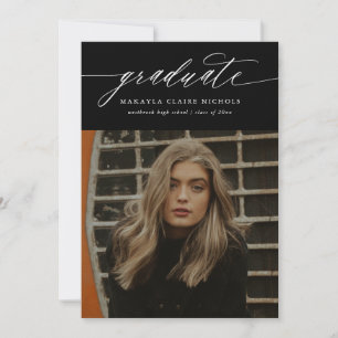 Anuncio Caligrafía moderna Dos fotos Graduación en negro