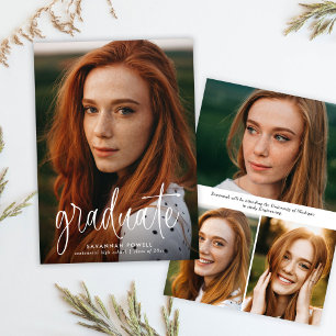 Anuncio Caligrafía moderna Sencilla 4 Graduación fotográfi