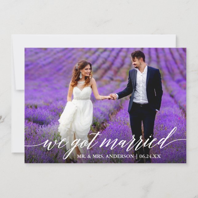 Anuncio Caligrafía moderna Tenemos foto de Boda casada (Anverso)
