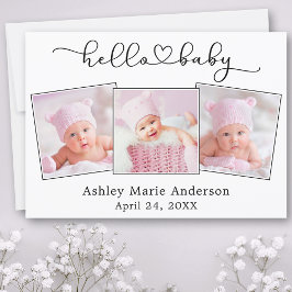 Anuncio Caligrafía Script Heart 3 Photo Hello Baby