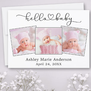 Anuncio Caligrafía Script Heart 3 Photo Hello Baby