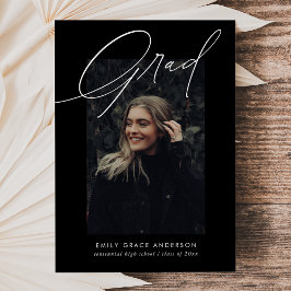 Anuncio Caligrafía simple a la moda Tres Graduación de fot