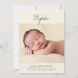 Anuncio Caligrafía simple Recién nacido amarillo foto naci