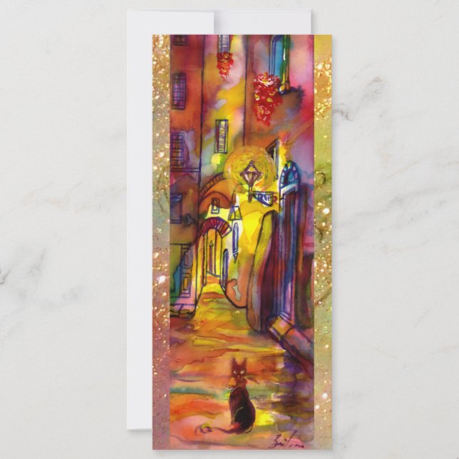 Anuncio CALLEJÓN MEDIEVAL POR LA NOCHE EN FLORENCIA,rojo a (Anverso)