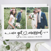 Calligraphy Heart we Got Casried 2 Photo Boda