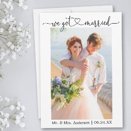 Anuncio Calligraphy Heart we Got Casried Photo Boda