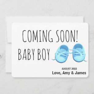 Anuncio Calzado de niño lindo que viene pronto azul Embara