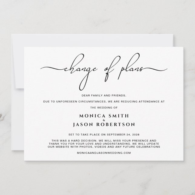 Anuncio Cambio de Boda de diseño de planes guión de moda (Anverso)
