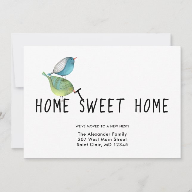 Anuncio Cambio de dirección Aves Cutas Hogar Dulce Hogar (Anverso)
