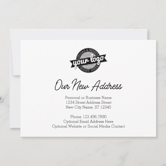 Anuncio Cambio de dirección con logotipo de empresa (Anverso)