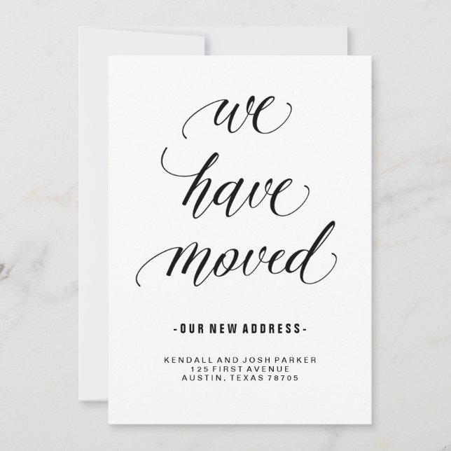 Anuncio Cambio de dirección en caligrafía moderna (Anverso)