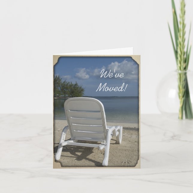 Anuncio Cambio de dirección en el salón de playa tropical (Anverso)