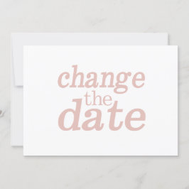 Anuncio Cambio de Fecha de Boda Moderna Rosa Reprogramada