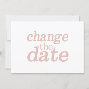 Anuncio Cambio de Fecha de Boda Moderna Rosa Reprogramada