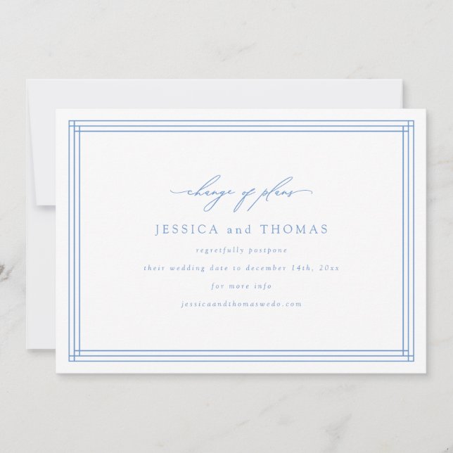 Anuncio Cambio de Fecha de Postergación de Boda en Ventana (Anverso)