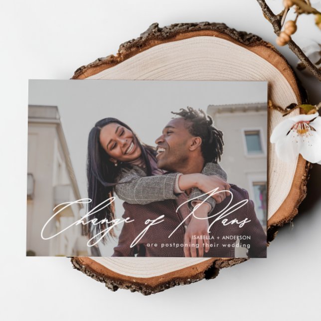 Anuncio Cambio de planes de boda con foto simple y nueva f (Subido por el creador)