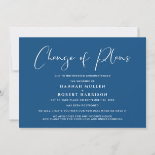 Anuncio Cambio de planes de boda pospuesto cancelado