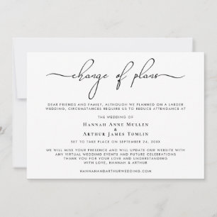 Anuncio Cambio de planes de boda reducida Letra de moda