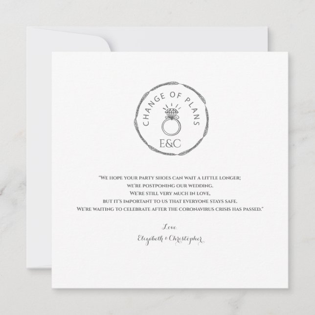 Anuncio Cambio De Planes Posponemos Monograma Moderno (Anverso)