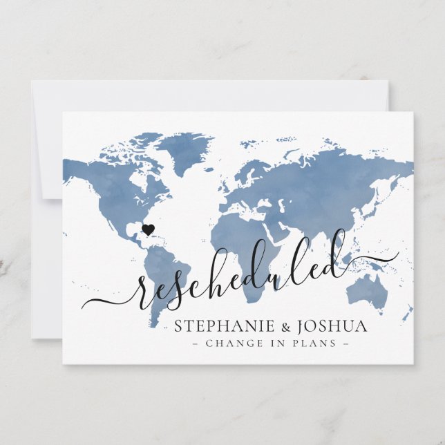 Anuncio Cambio en los planes posponer la boda de destino a (Anverso)