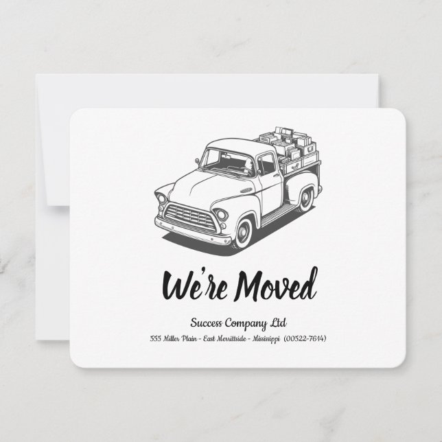 Anuncio Camión de los 50 en B/N Personaliza la dirección d (Anverso)